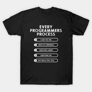 Every Programmers Process - Funny Programming coding T-Shirt